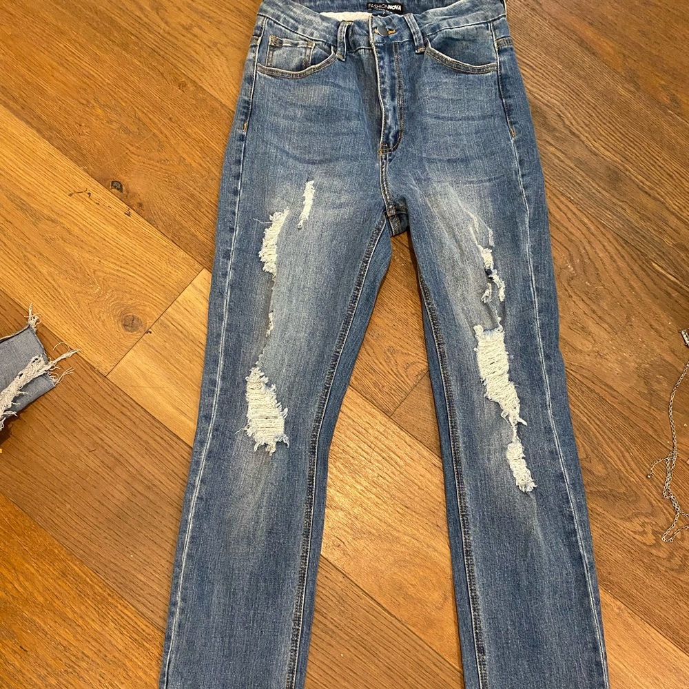 Killing ‘em Softly High rise side split jeans